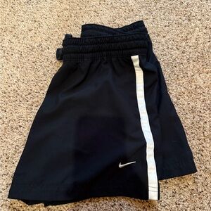 Nike Black Athletic Shorts with White Stripe
